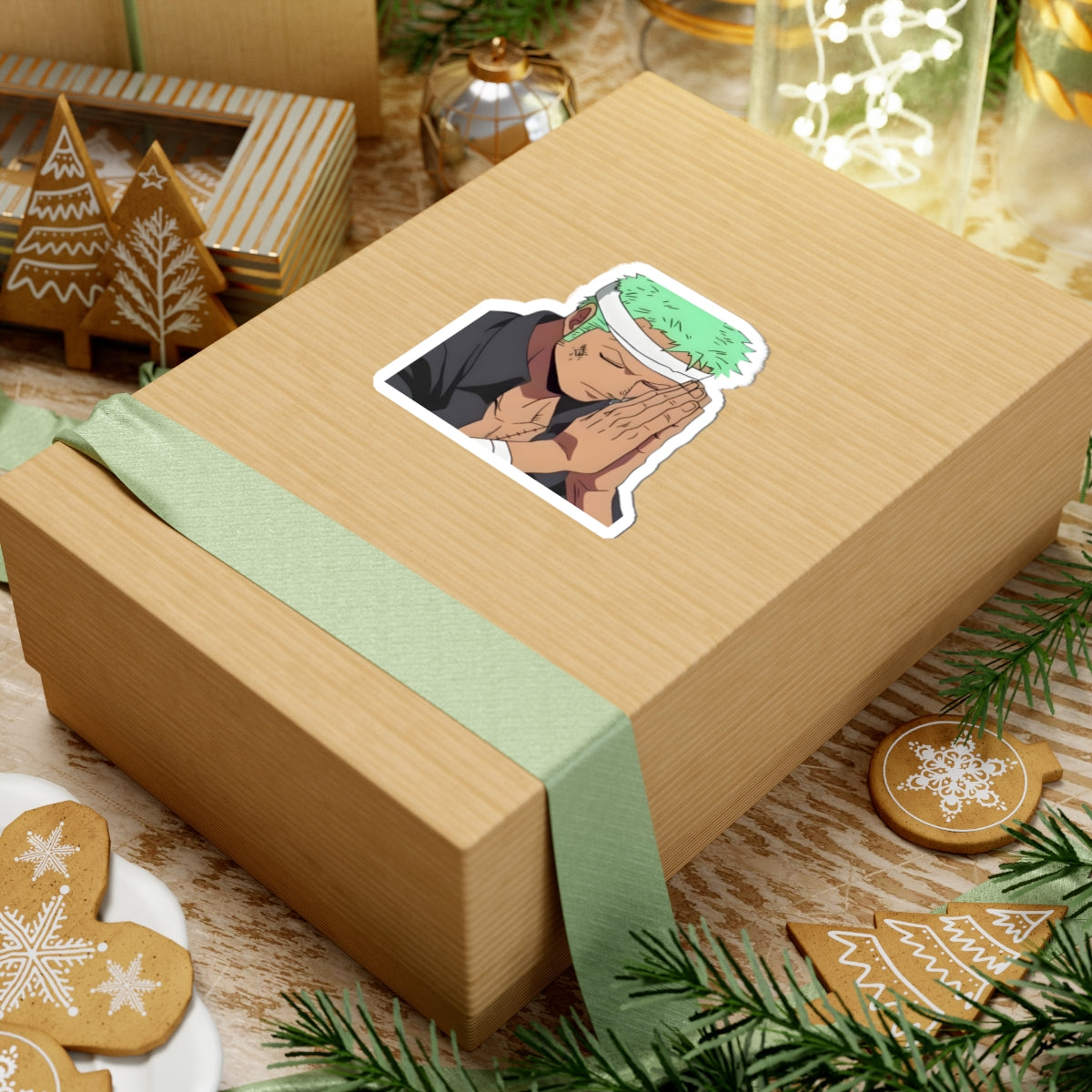 Prayer Warrior Zoro Sticker — Faith-Inspired Anime Sticker