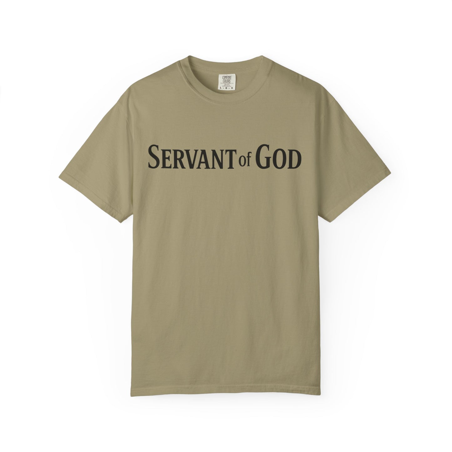 Servant of God™ T-Shirt — Cross & Praying Hands Faith Tee (black text)