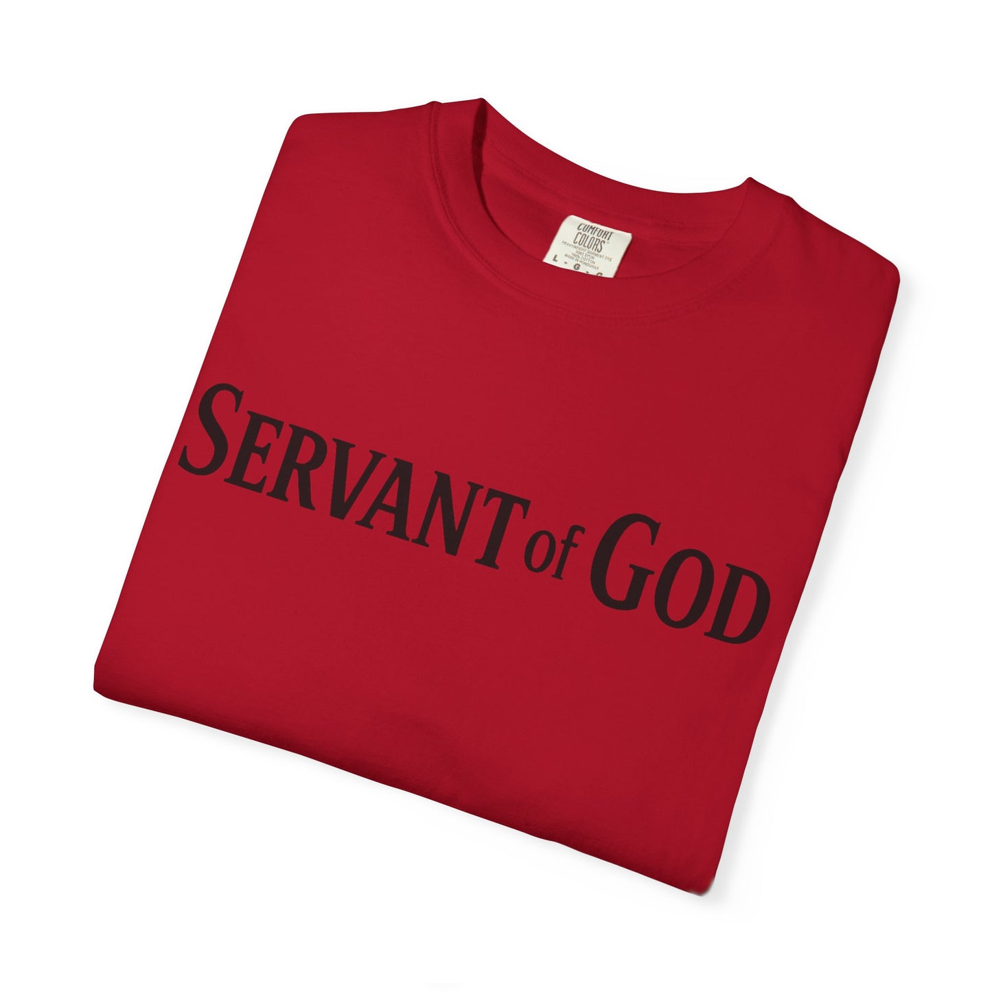 Servant of God™ T-Shirt — Cross & Praying Hands Faith Tee (black text)