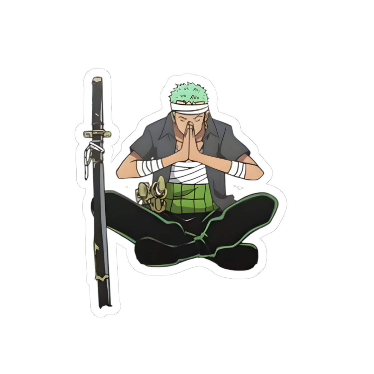 Prayer Warrior Zoro Anime Sticker -Decorative Decal