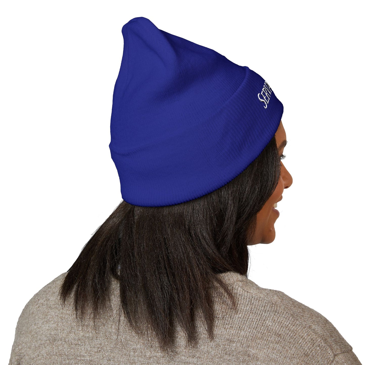 Servant of God™ Embroidered Beanie — Minimalist (white text)