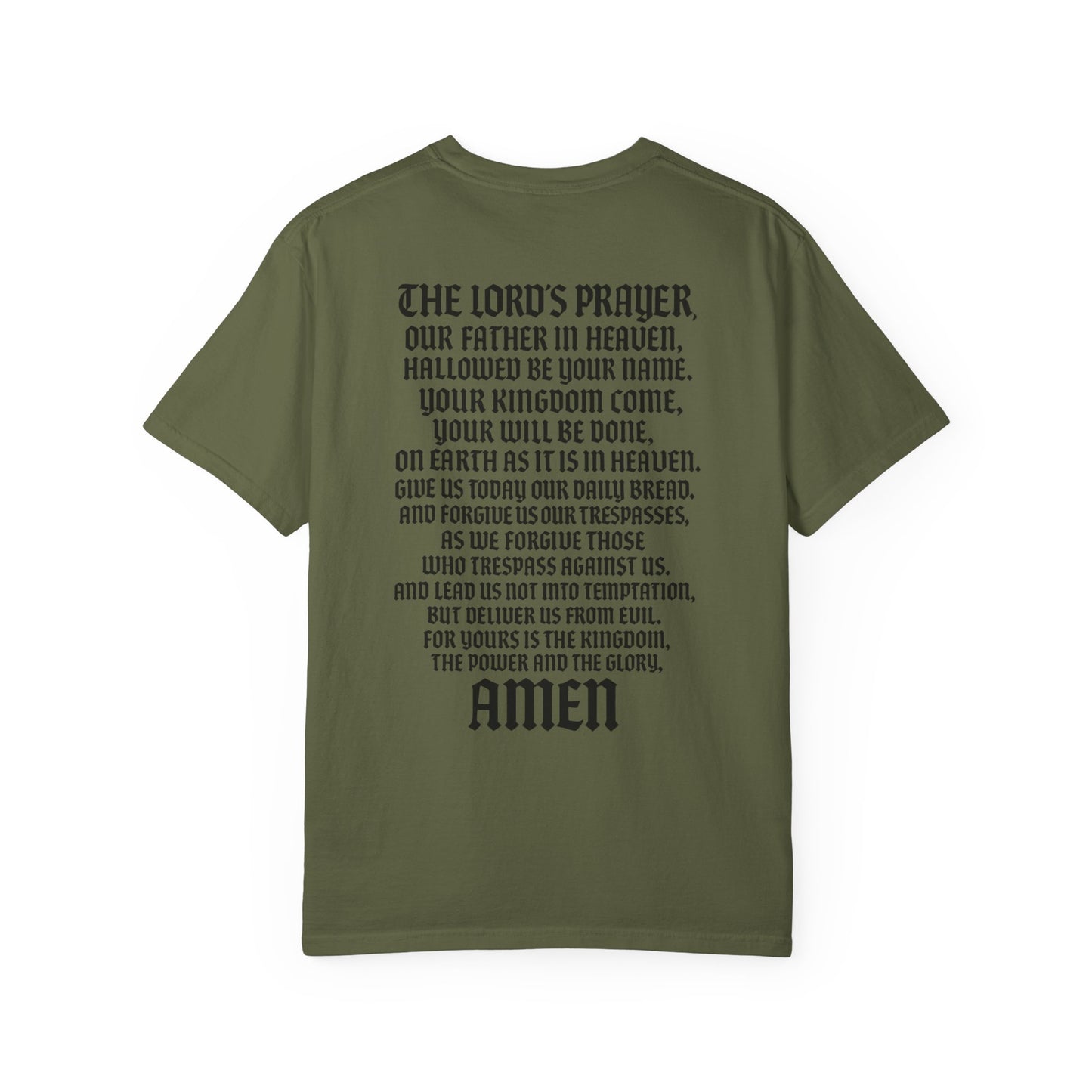 Lord’s Prayer T-Shirt — Servant of God™, Faith Tee (black text)