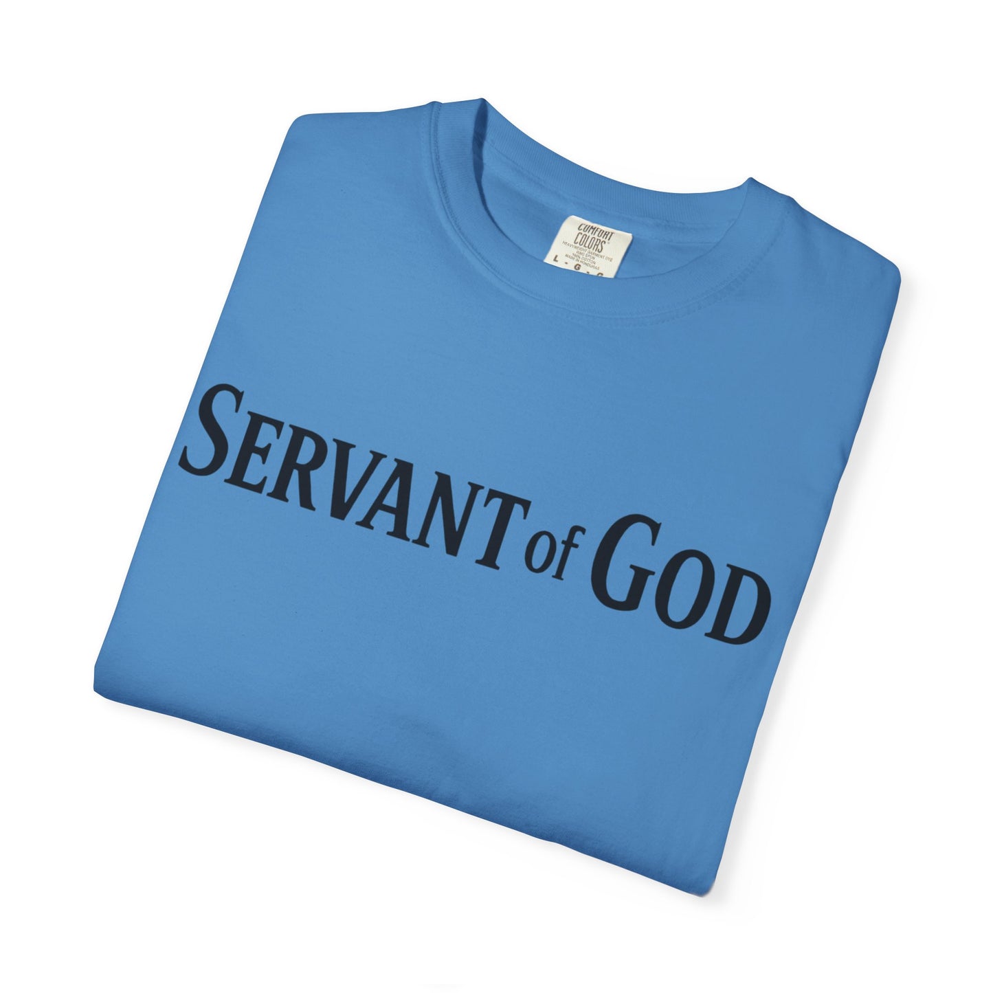 Servant of God™ T-Shirt — Cross & Praying Hands Faith Tee (black text)
