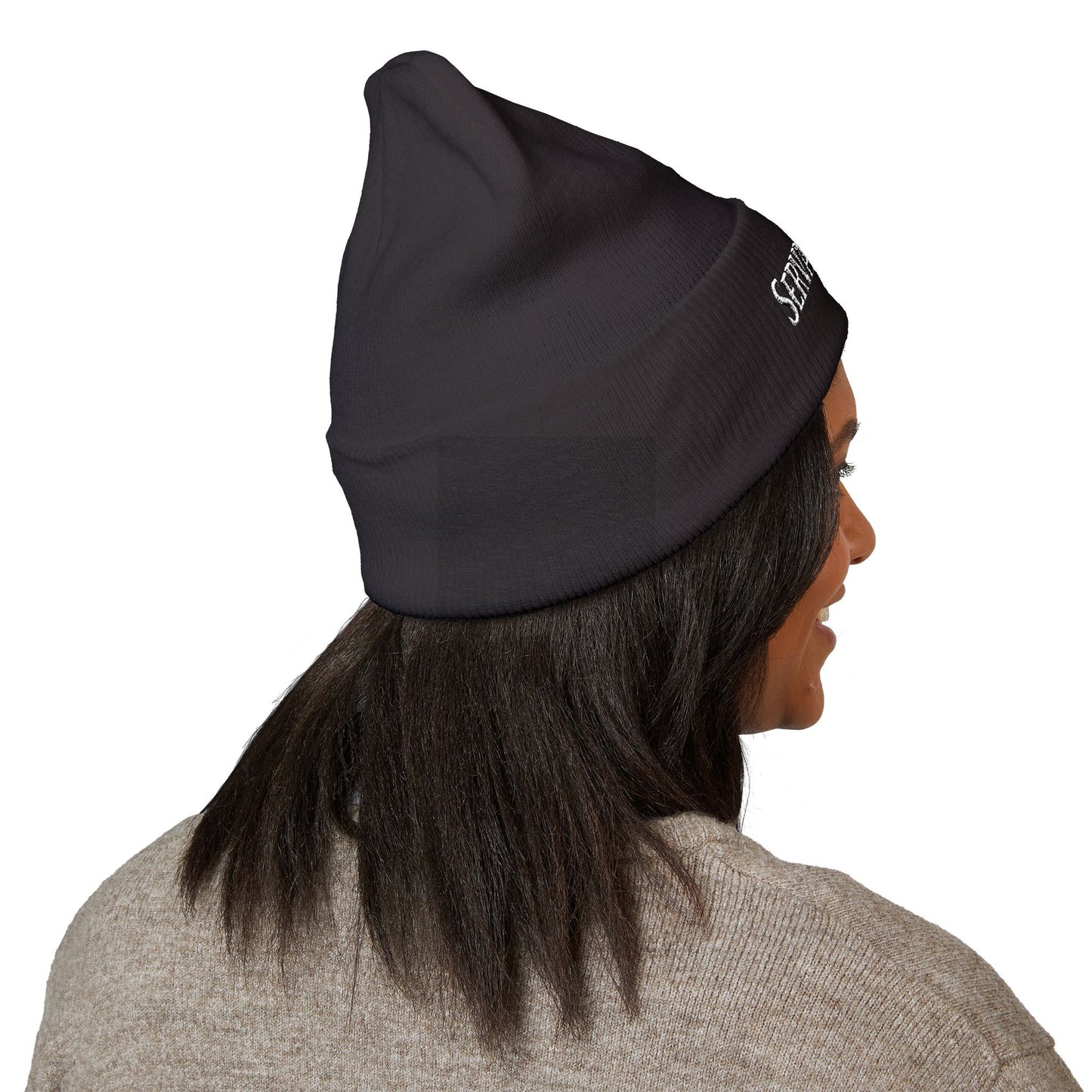 Servant of God™ Embroidered Beanie — Minimalist (white text)