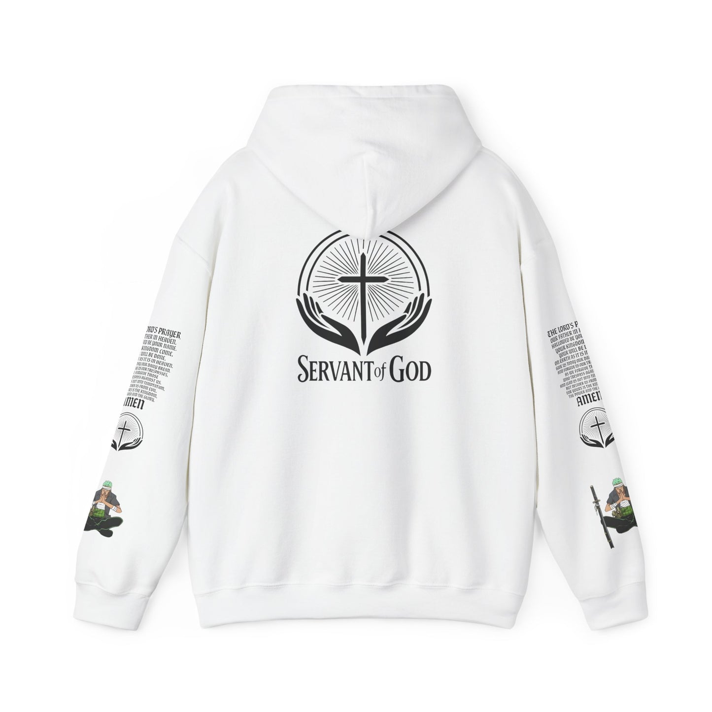 Prayer Warrior Zoro Hoodie — "Servant of God" Lord’s Prayer Design