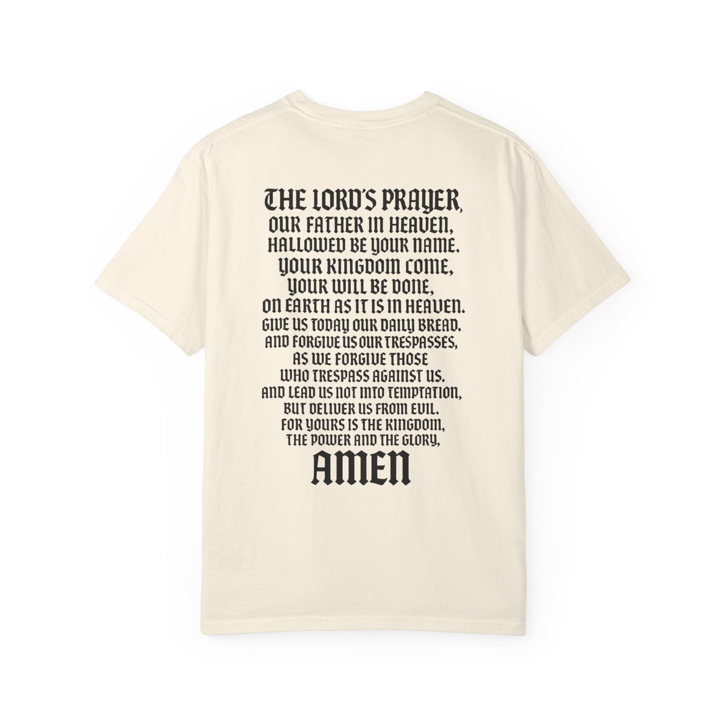Lord’s Prayer T-Shirt — Servant of God™, Faith Tee (black text)