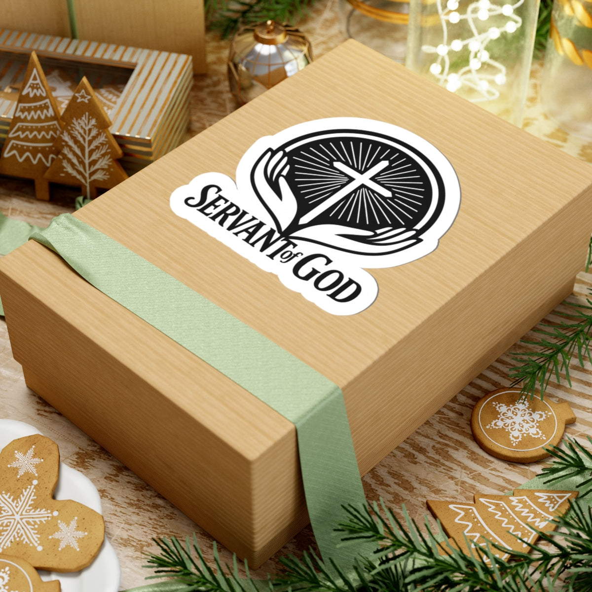 Servant of God Logo Sticker (White)