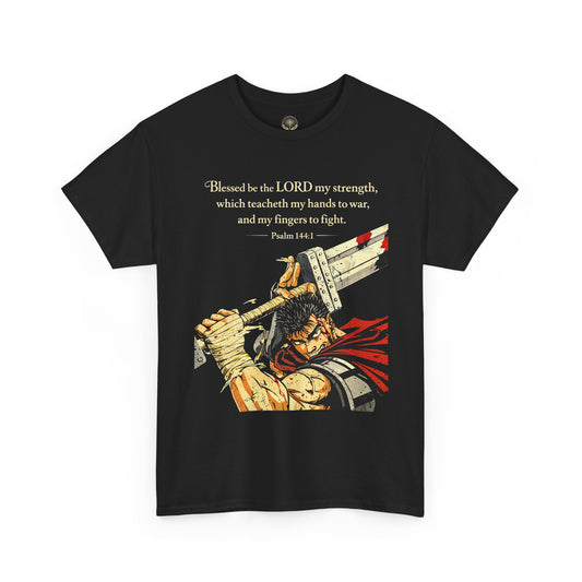 Servant of God™ “Trained For War” Psalm 144:1 Christian Warrior Anime Streetwear T-Shirt