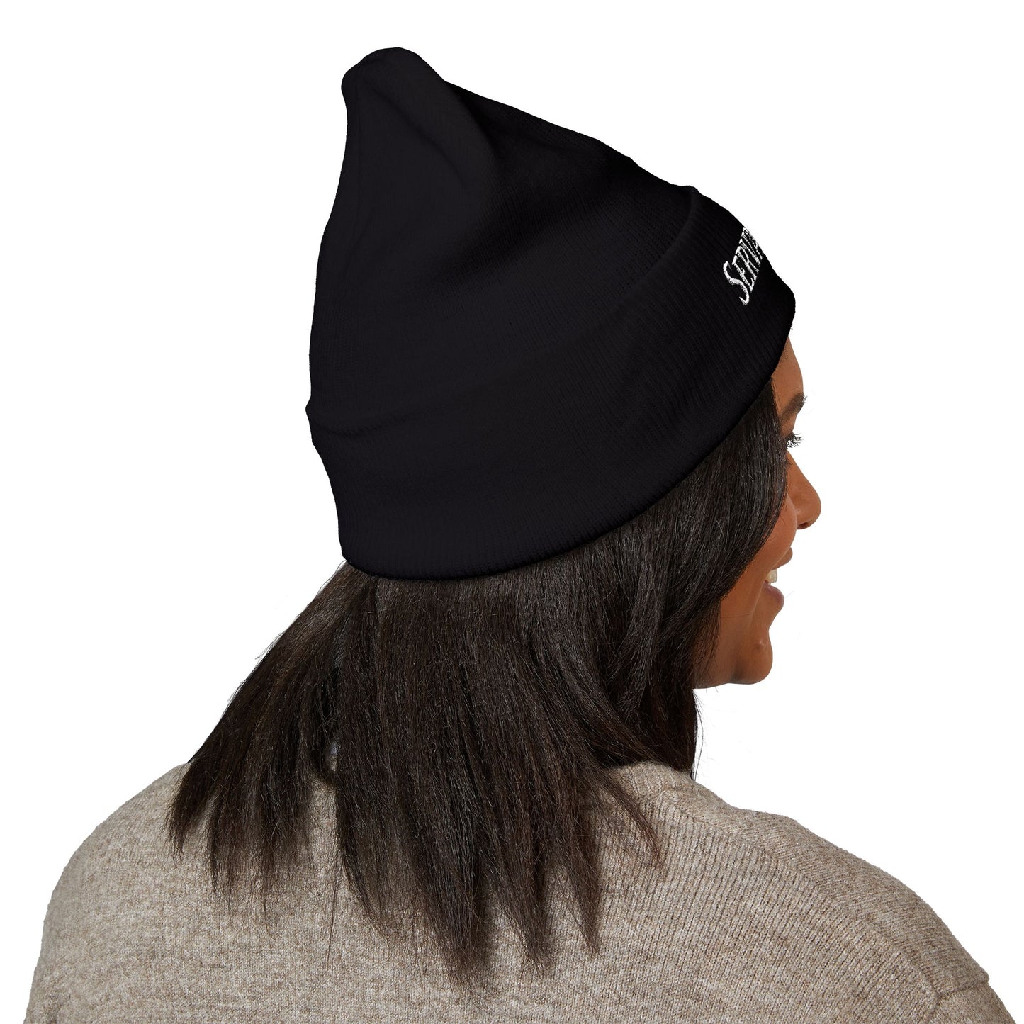 Servant of God™ Embroidered Beanie — Minimalist (white text)