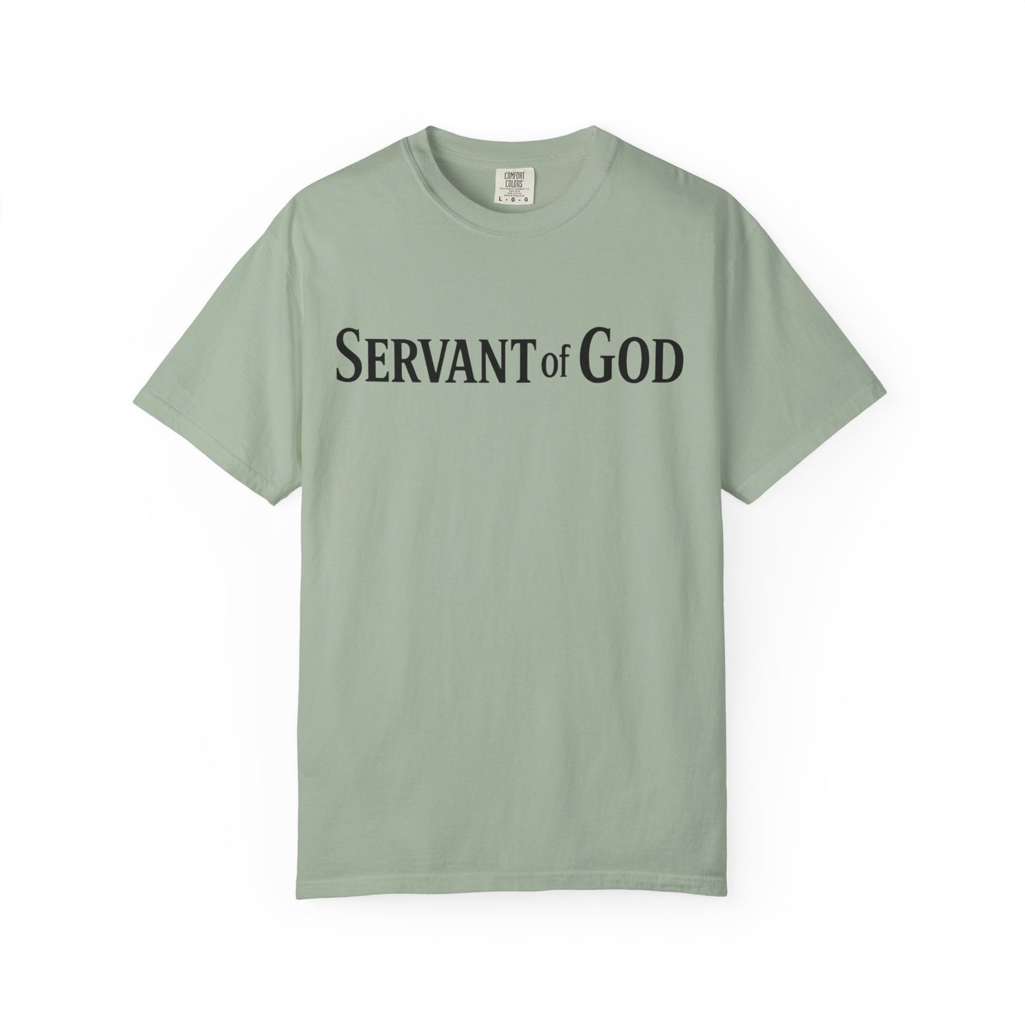Servant of God™ T-Shirt — Cross & Praying Hands Faith Tee (black text)