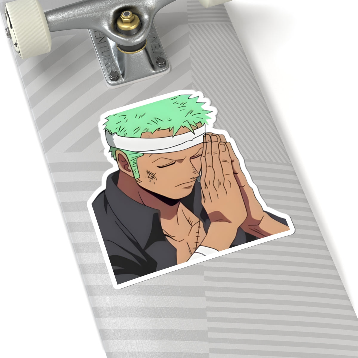 Prayer Warrior Zoro Sticker — Faith-Inspired Anime Sticker
