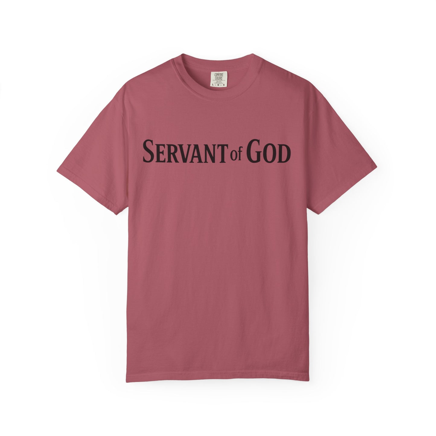 Servant of God™ T-Shirt — Cross & Praying Hands Faith Tee (black text)